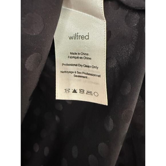 Aritzia Wilfred Silk Black Polka Dot High Low Back Zip Dressy Tank Blouse size S - Picture 3 of 5